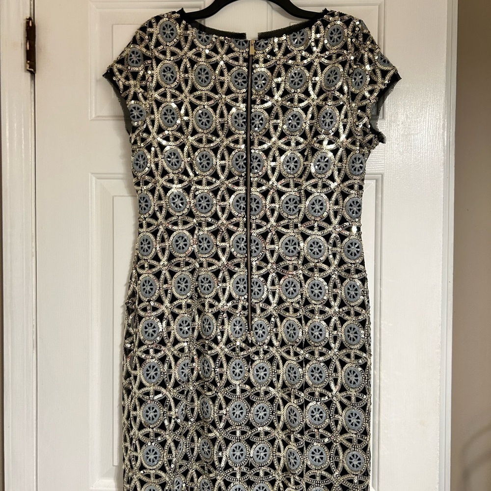Vince Camuto Sequined Geometric Pattern Dress Siz… - image 2